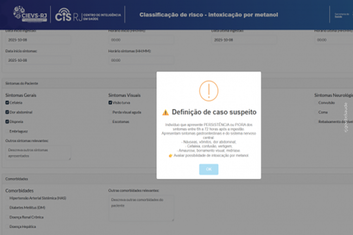 Governo do Estado lança ferramenta digital para acelerar diagnóstico em caso de intoxicações por metanol
